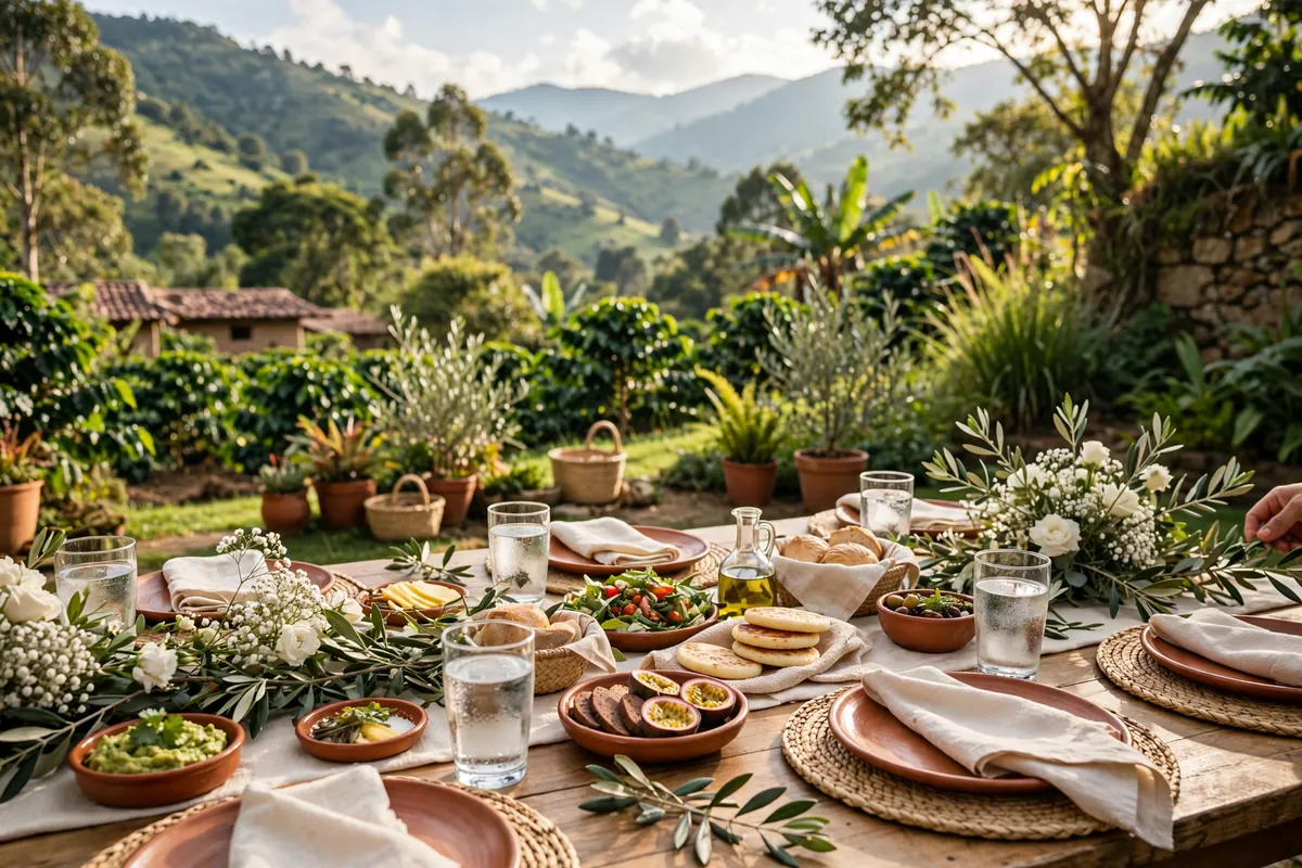 A wedding lunch table with white flowers