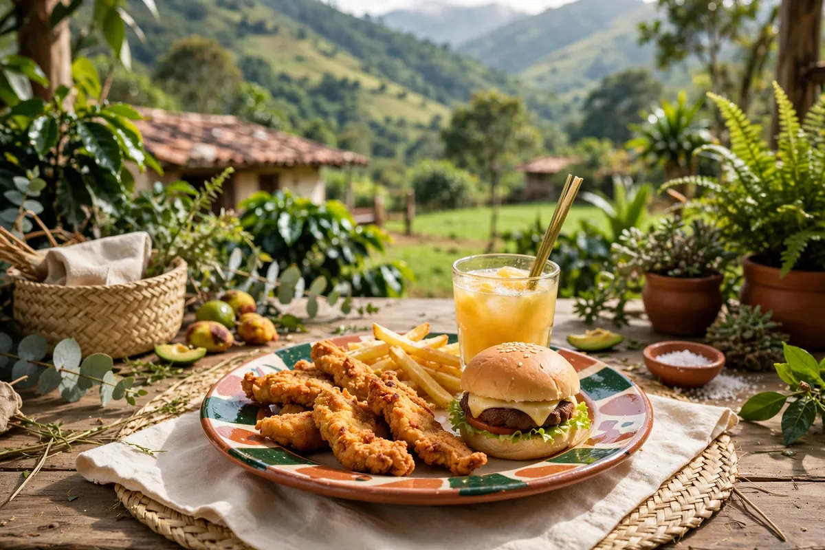 A kids plate with chicken strips and fries